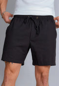 Men's Black Linen Shorts